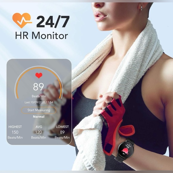 NWOT SMARTWATCH for android and iOS. Black, fitness tracker - Picture 6 of 7